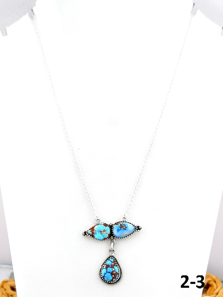 Southwest Made Golden Hills Turquoise & Sterling Silver Necklace
