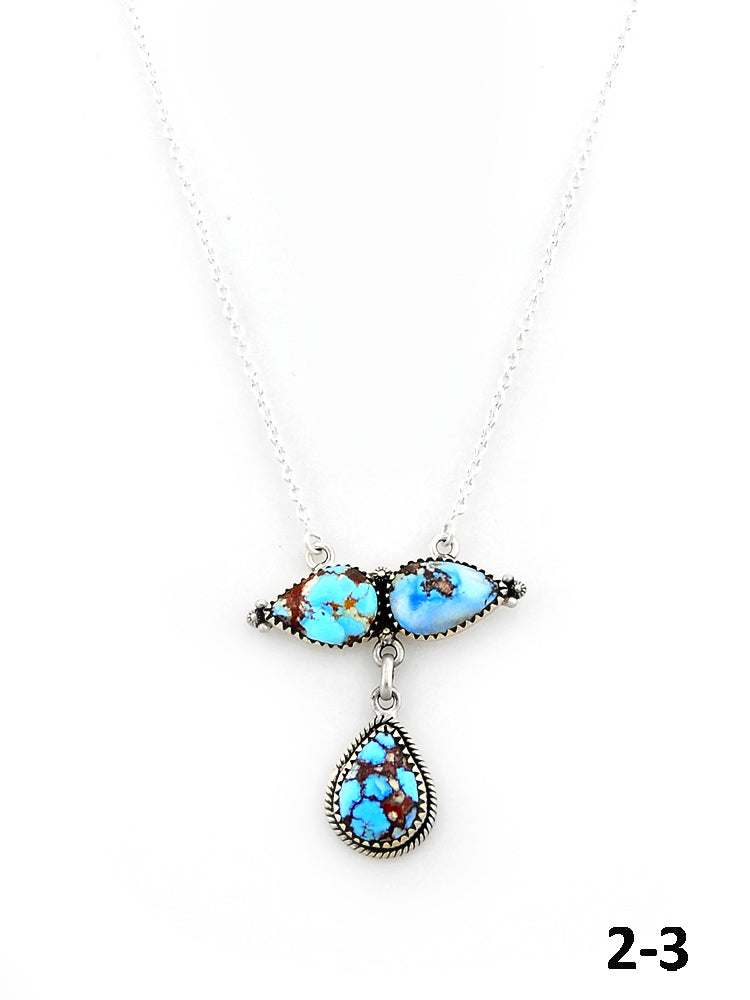 Southwest Made Golden Hills Turquoise & Sterling Silver Necklace