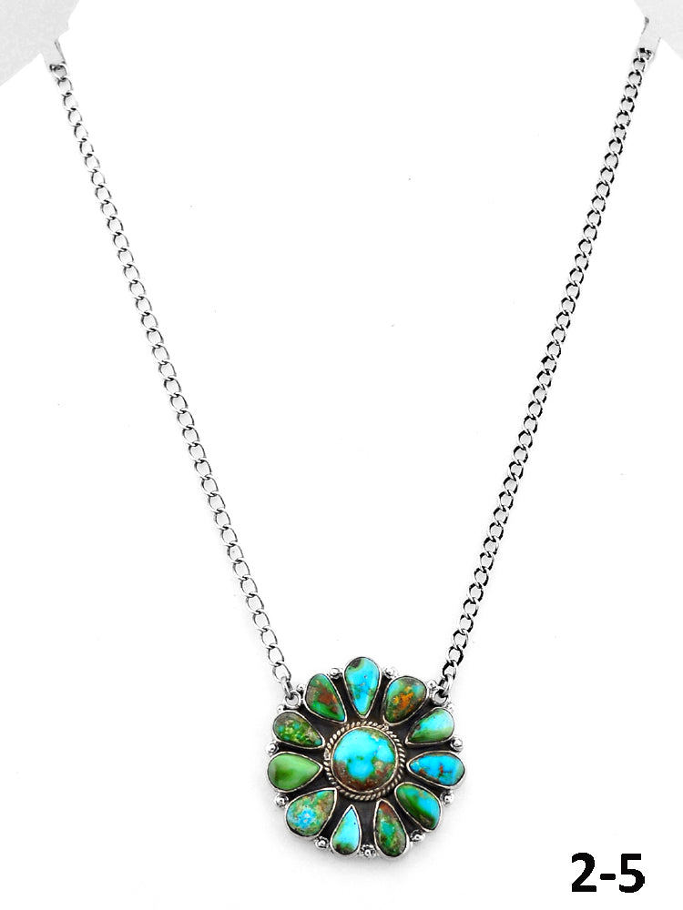 Southwest Handmade Sonoran Mountain Turquoise & Sterling Silver Necklace