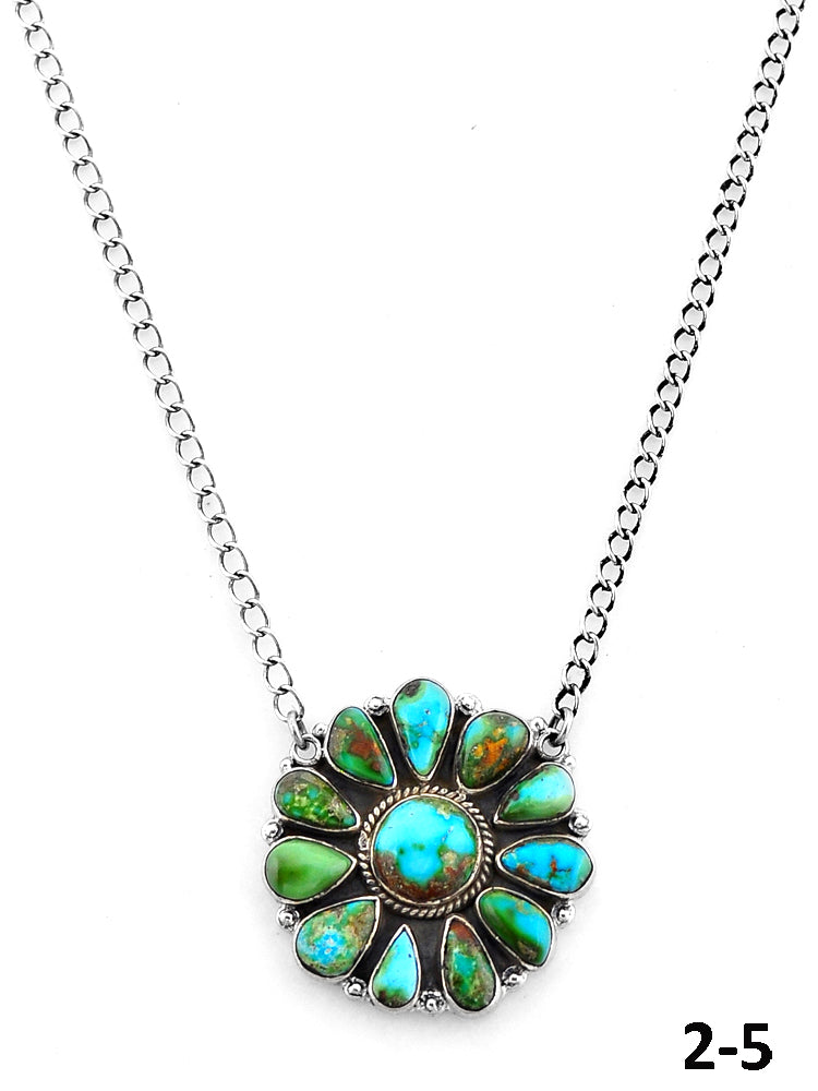 Southwest Handmade Sonoran Mountain Turquoise & Sterling Silver Necklace