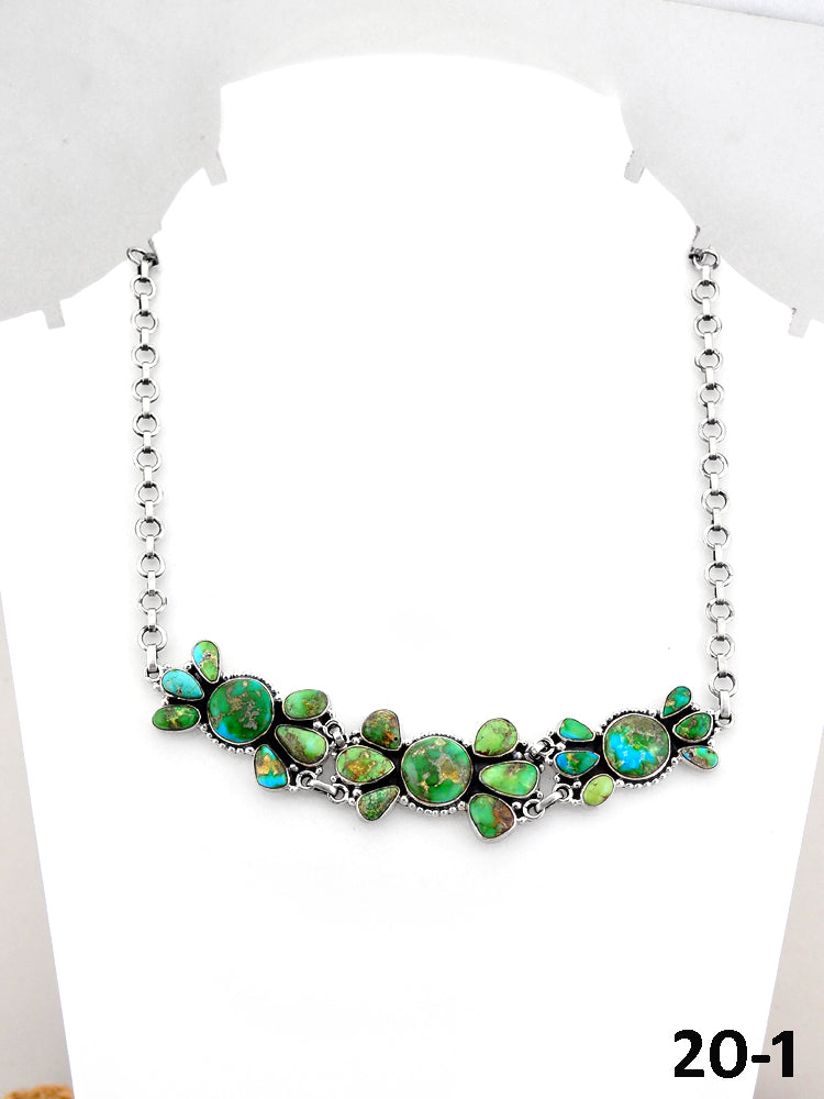 Southwest Handmade Sonoran Mountain Turquoise & Sterling Silver Necklace