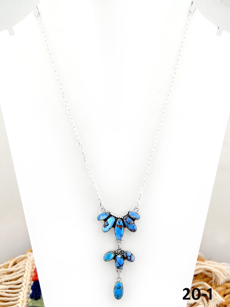 Southwest Handmade Golden Hills Turquoise & Sterling Silver Necklace