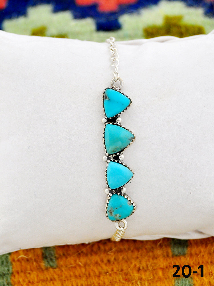 Southwest Made Campitos Turquoise & Sterling Silver Bracelet
