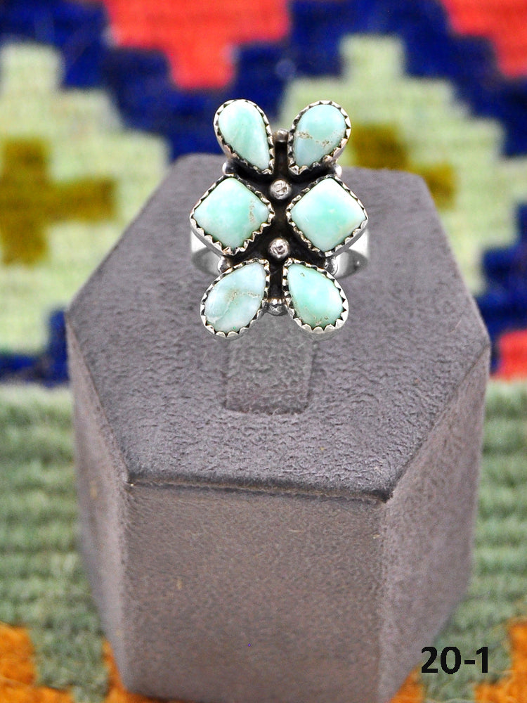 Southwest Made Paloma Turquoise & Sterling Silver Adjustable Ring