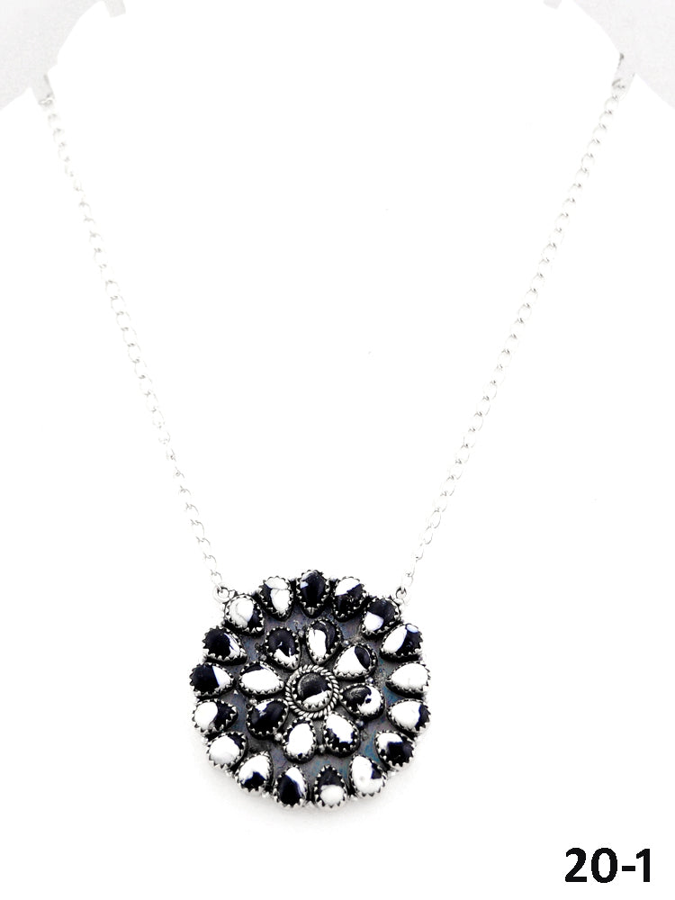 Southwest Made White Buffalo Turquoise & Sterling Silver Necklace