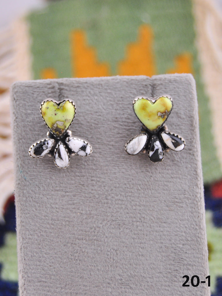 Southwest Made Multi Stone & Sterling Silver Post Earrings