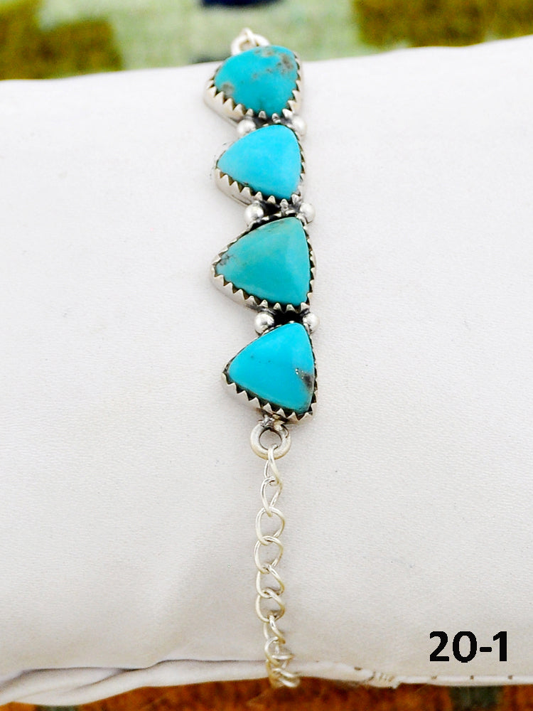 Southwest Made Campitos Turquoise & Sterling Silver Bracelet