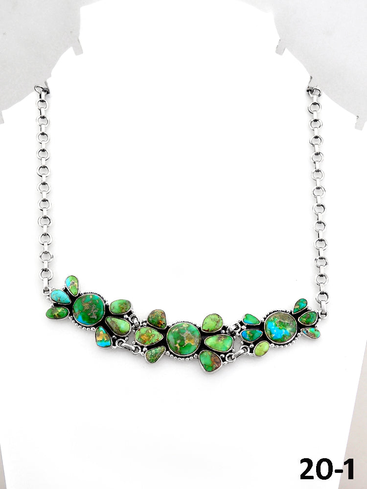 Southwest Handmade Sonoran Mountain Turquoise & Sterling Silver Necklace