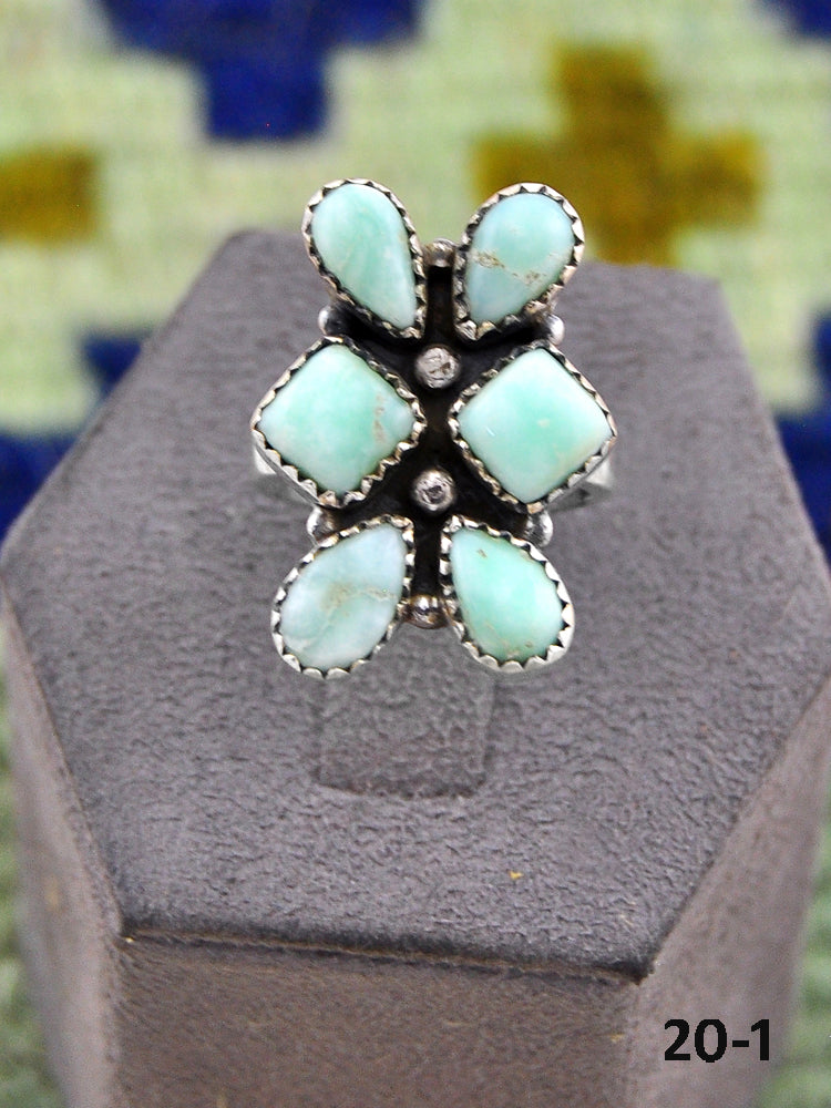 Southwest Made Paloma Turquoise & Sterling Silver Adjustable Ring