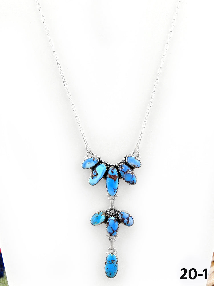Southwest Handmade Golden Hills Turquoise & Sterling Silver Necklace