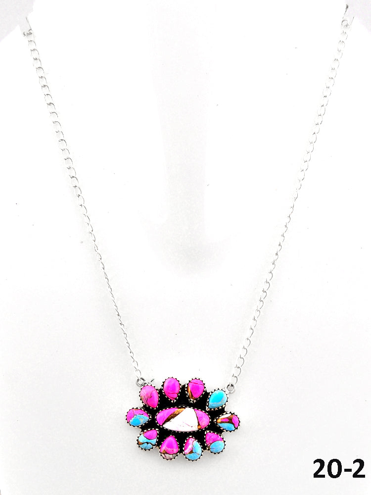 Southwest Made Cotton Candy Mohave & Sterling Silver Necklace
