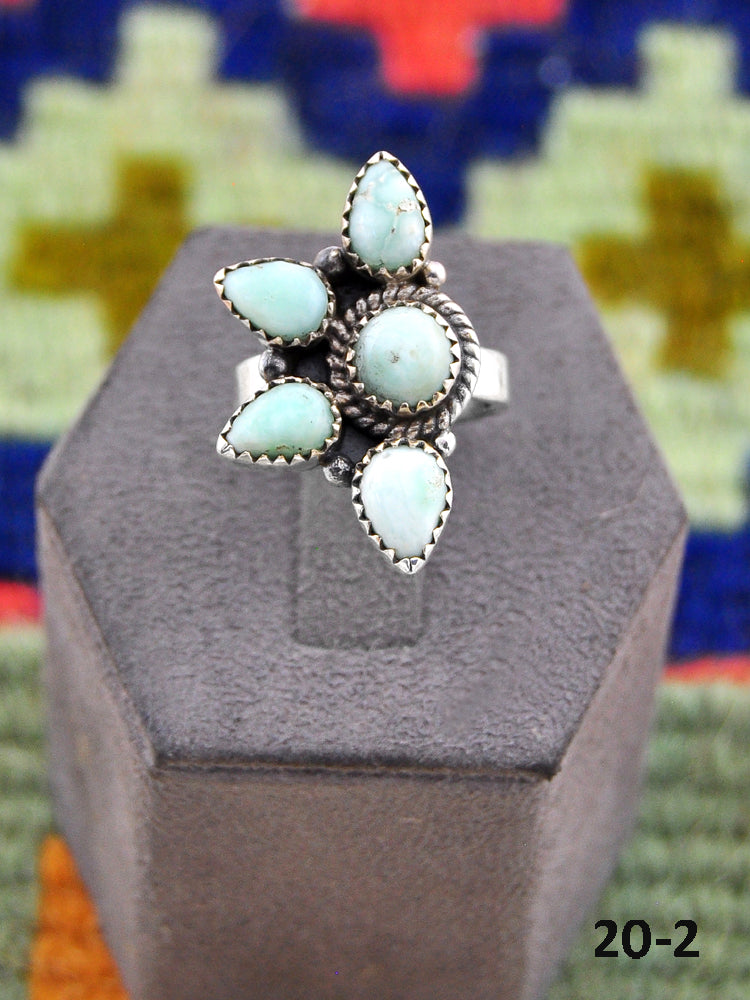 Southwest Made Paloma Turquoise & Sterling Silver Adjustable Ring