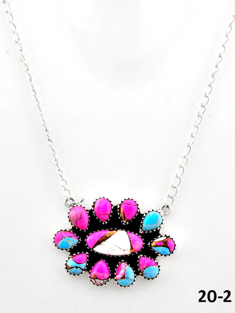 Southwest Made Cotton Candy Mohave & Sterling Silver Necklace