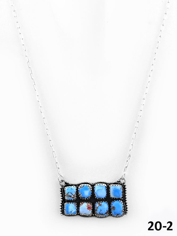Southwest Handmade Golden Hills Turquoise & Sterling Silver Necklace