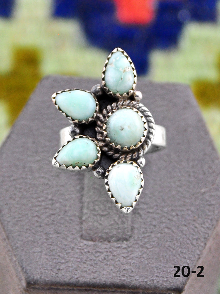 Southwest Made Paloma Turquoise & Sterling Silver Adjustable Ring