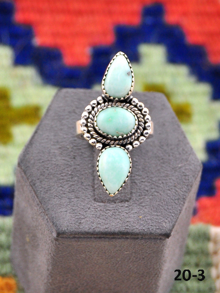 Southwest Made Paloma Turquoise & Sterling Silver Adjustable Ring