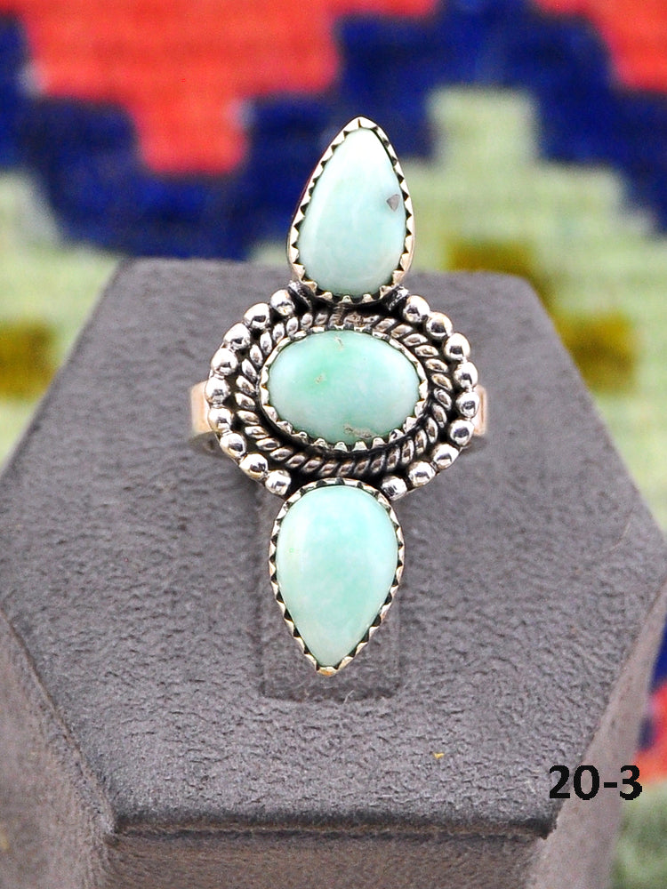 Southwest Made Paloma Turquoise & Sterling Silver Adjustable Ring