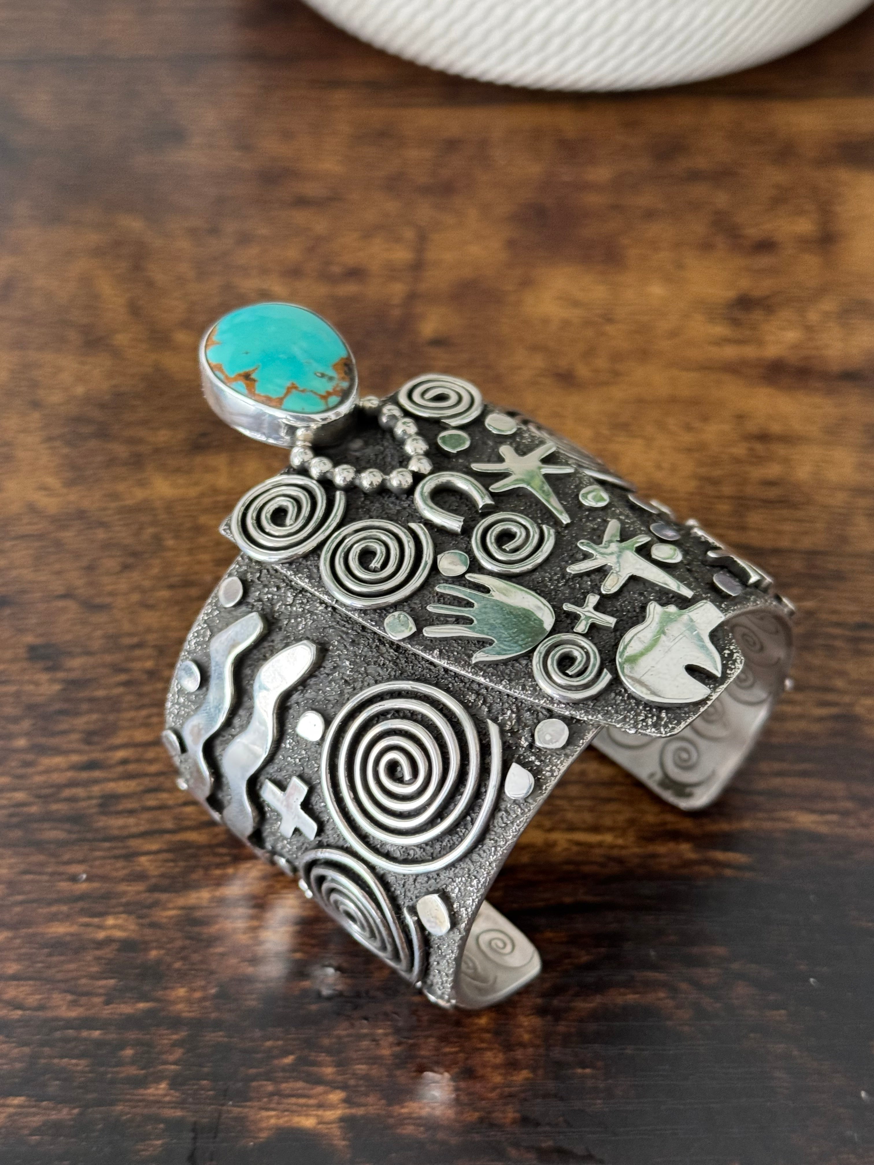 Alex Sanchez Kingman Turquoise & Sterling Silver Cuff Bracelet