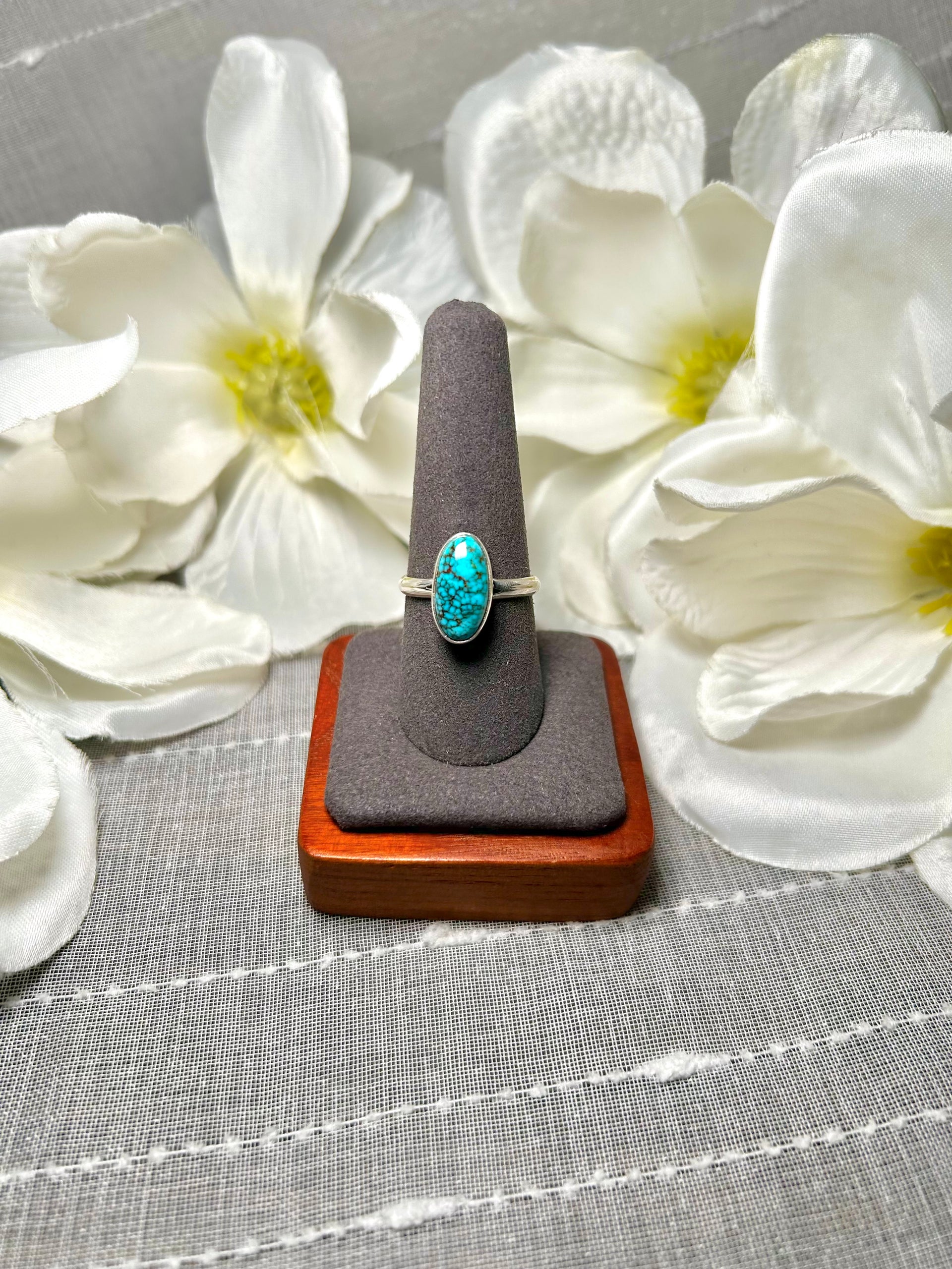 Sheryl Martinez Highgrade Kingman Turquoise & Sterling Silver Ring Size 9