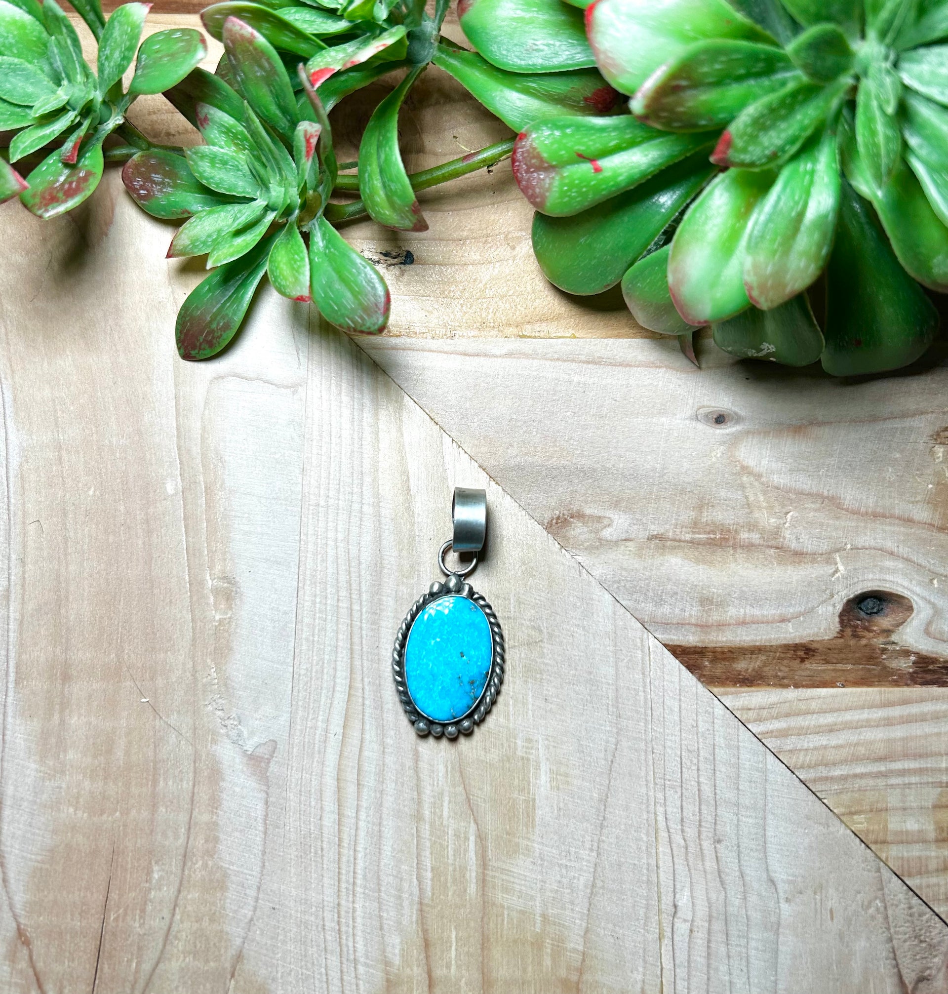 Zachariah David Blue Bird Turquoise & Sterling Silver Pendant
