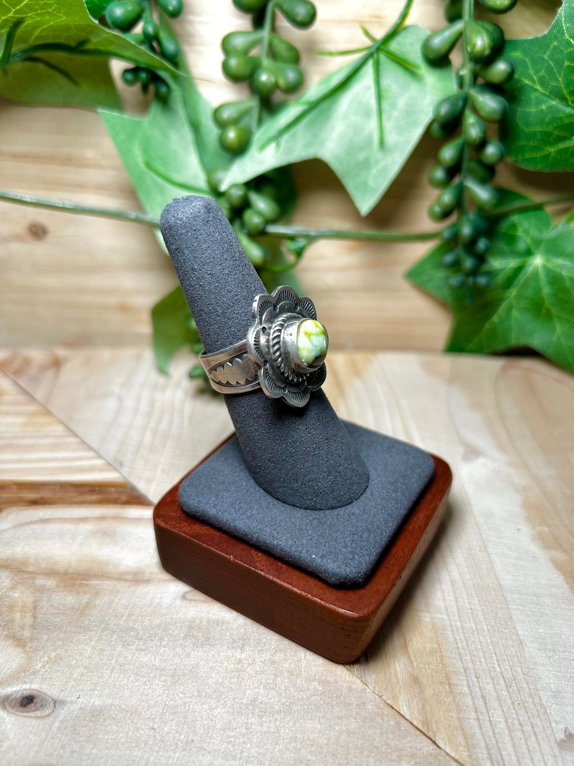 Tillie John Palomino Variscite  & Sterling Silver Ring Size 7.25