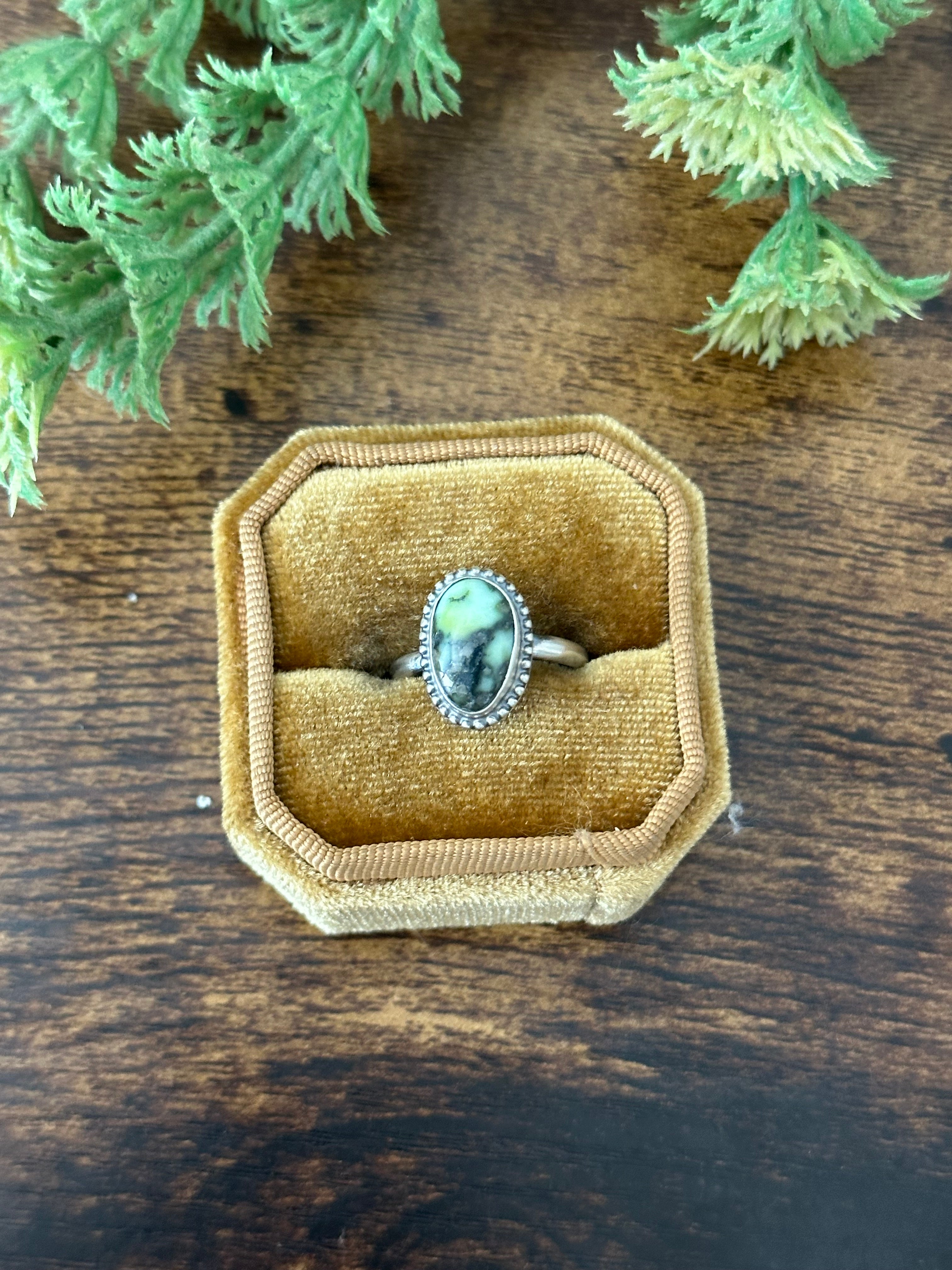 Navajo Handmade Palomino Variscite & Sterling Silver Rings