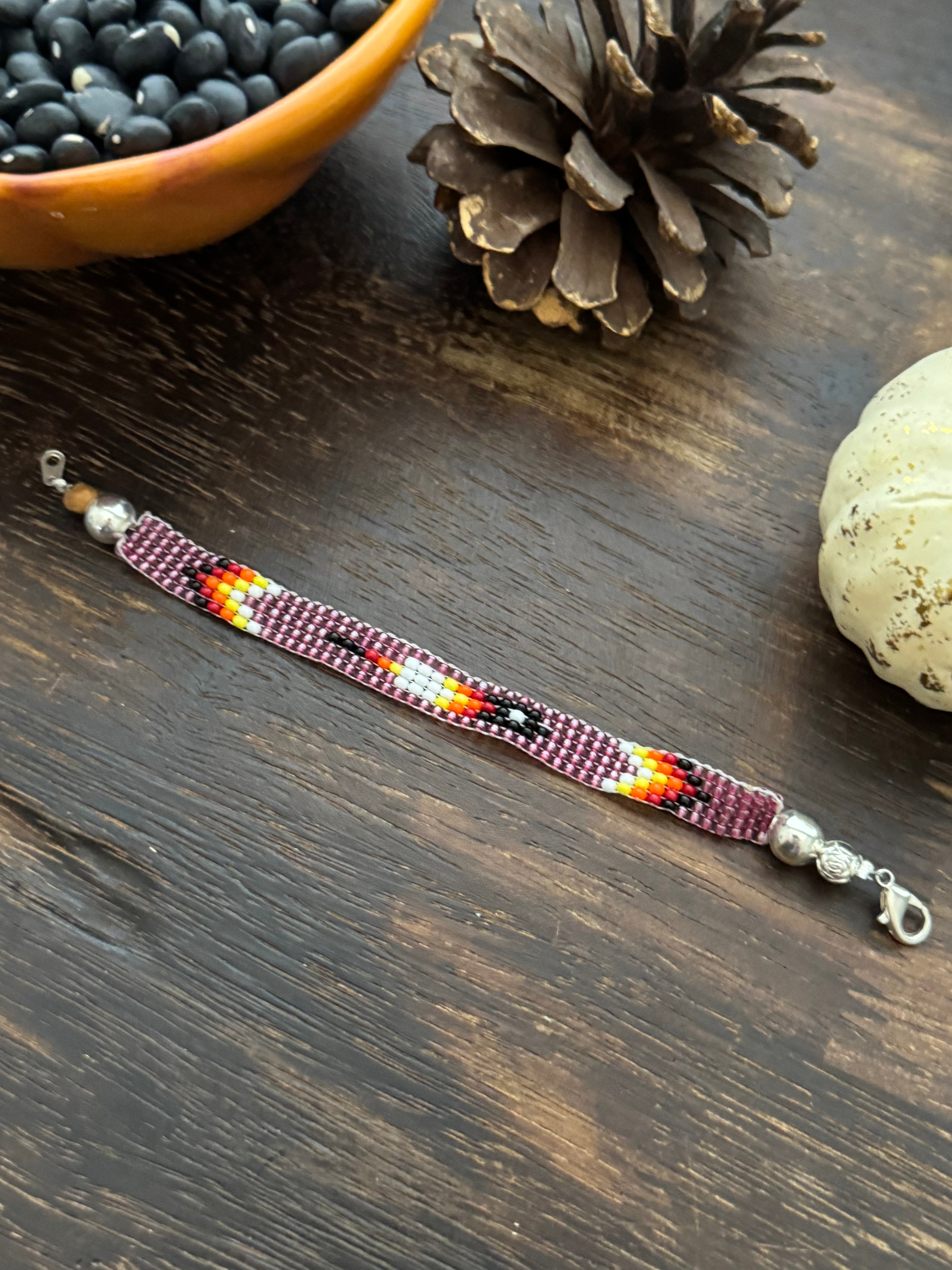 Navajo Strung Sterling Silver Beaded Bracelet