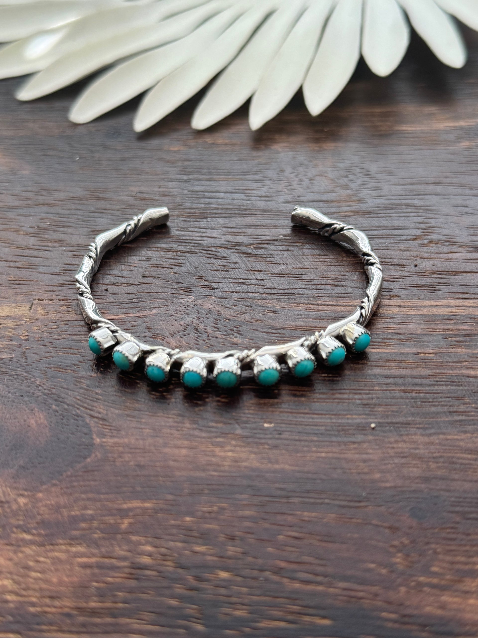 Chester Charlie Kingman Turquoise & Sterling Silver Cuff Bracelet