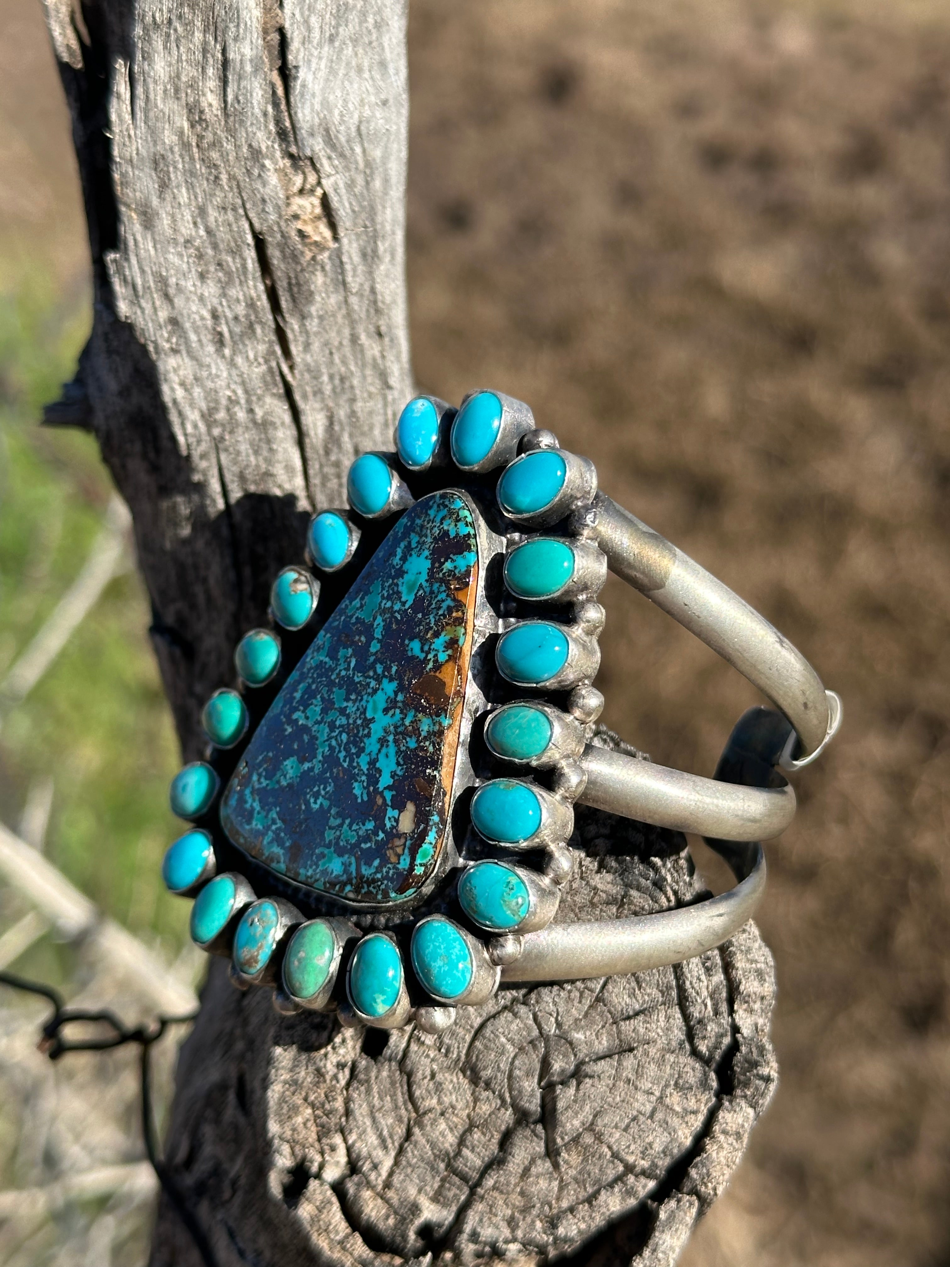 Bobby Johnson Royston Turquoise & Sterling Silver Cuff Bracelet
