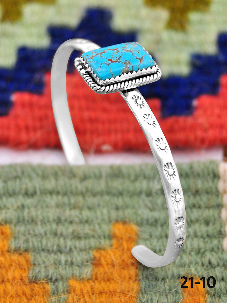 Southwest Handmade No.8 Turquoise & Sterling Silver Cuff Bracelet
