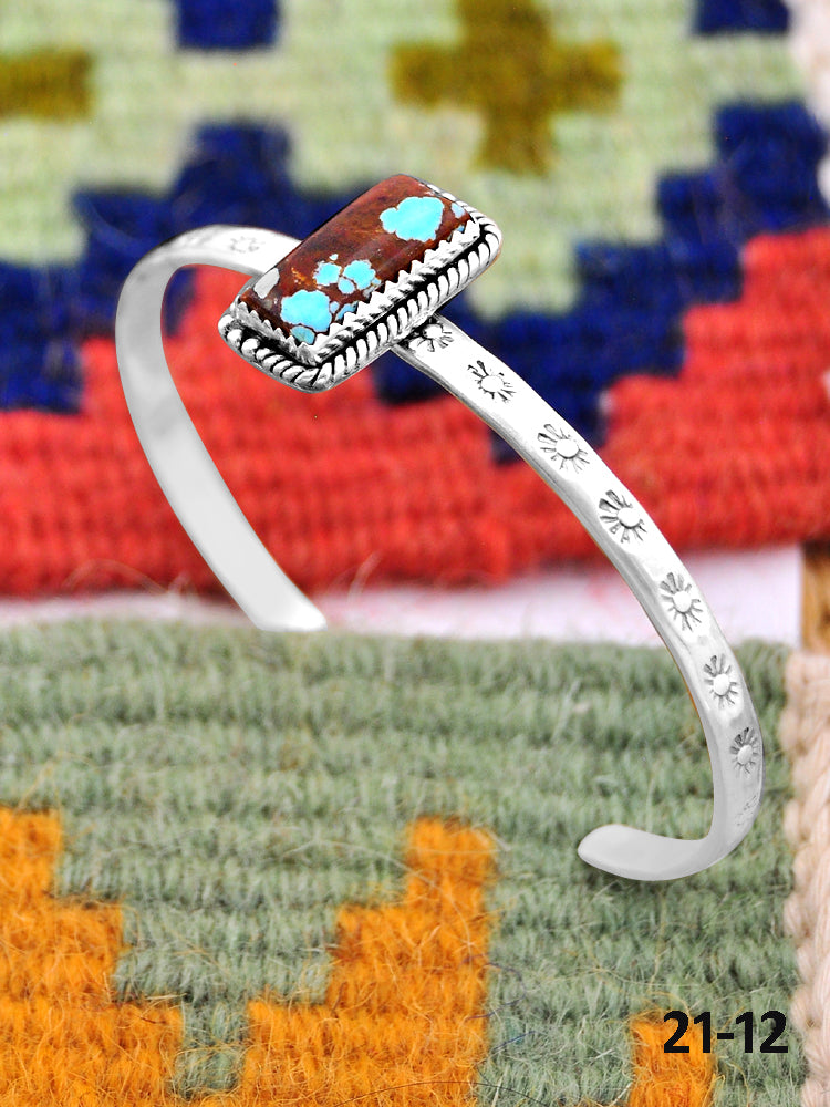 Southwest Handmade No.8 Turquoise & Sterling Silver Cuff Bracelet
