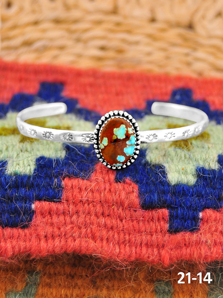 Southwest Handmade No.8 Turquoise & Sterling Silver Cuff Bracelet