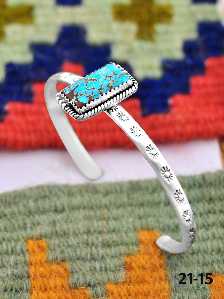 Southwest Handmade No.8 Turquoise & Sterling Silver Cuff Bracelet