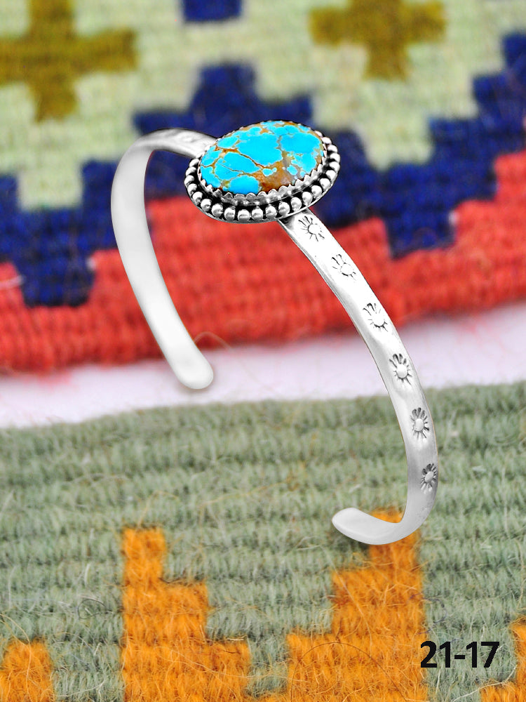 Southwest Handmade No.8 Turquoise & Sterling Silver Cuff Bracelet