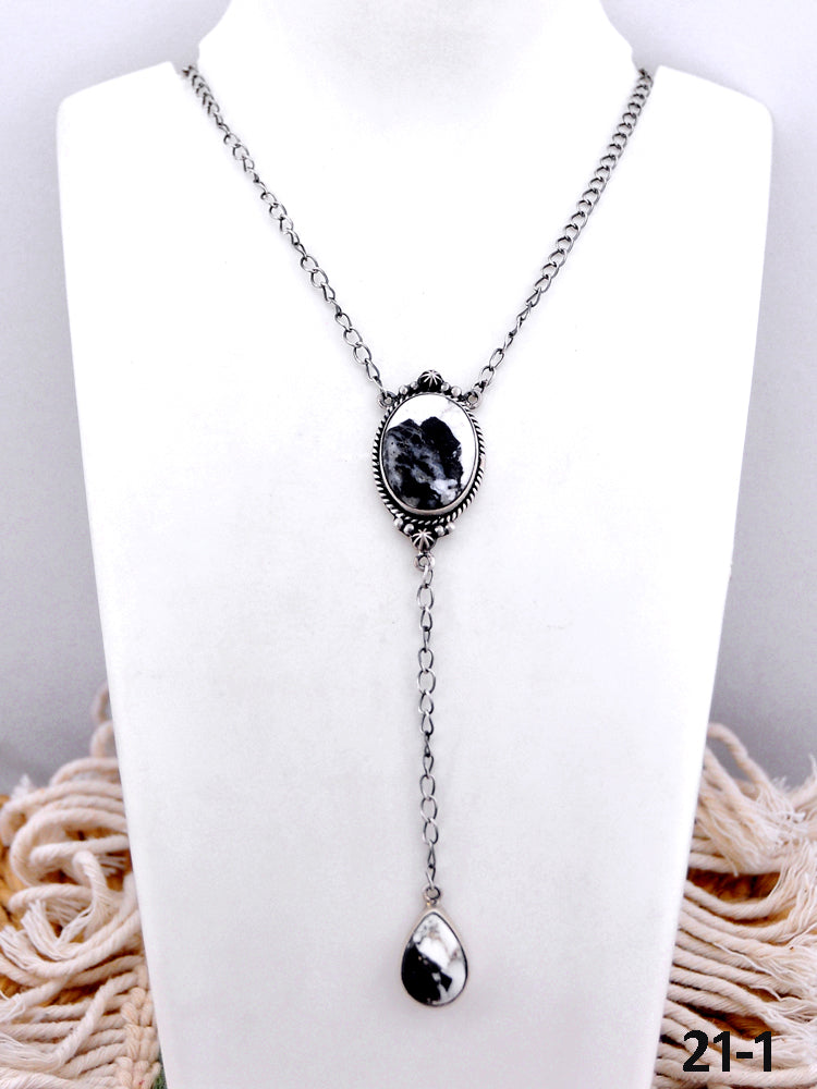 Southwest Made White Buffalo & Sterling Silver Necklace