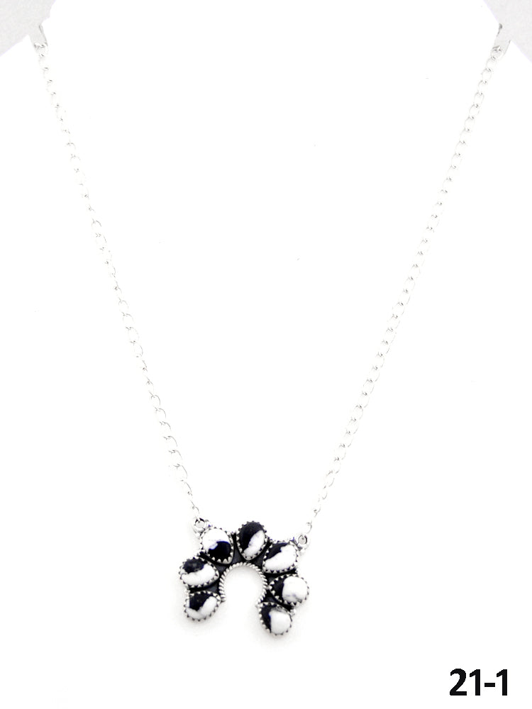 Southwest Made White Buffalo Turquoise & Sterling Silver Naja Necklace