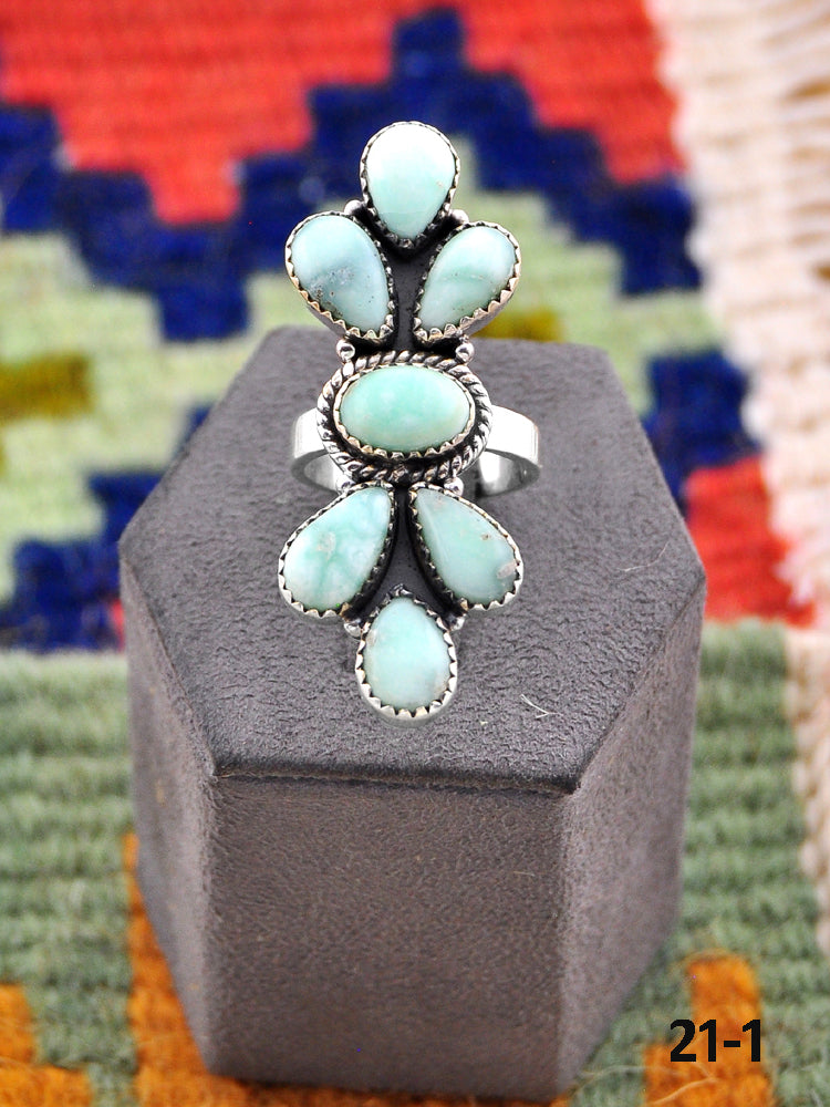 Southwest Made Paloma Turquoise & Sterling Silver Adjustable Ring