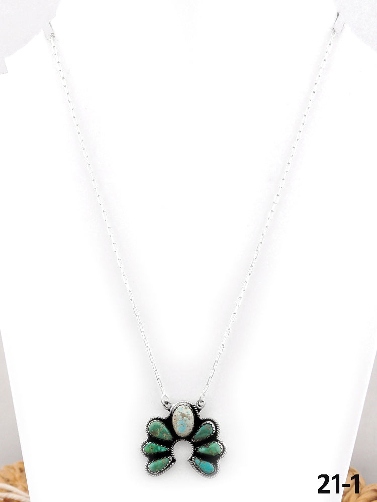 Southwest Handmade Mix Turquoise & Sterling Silver Naja Necklace