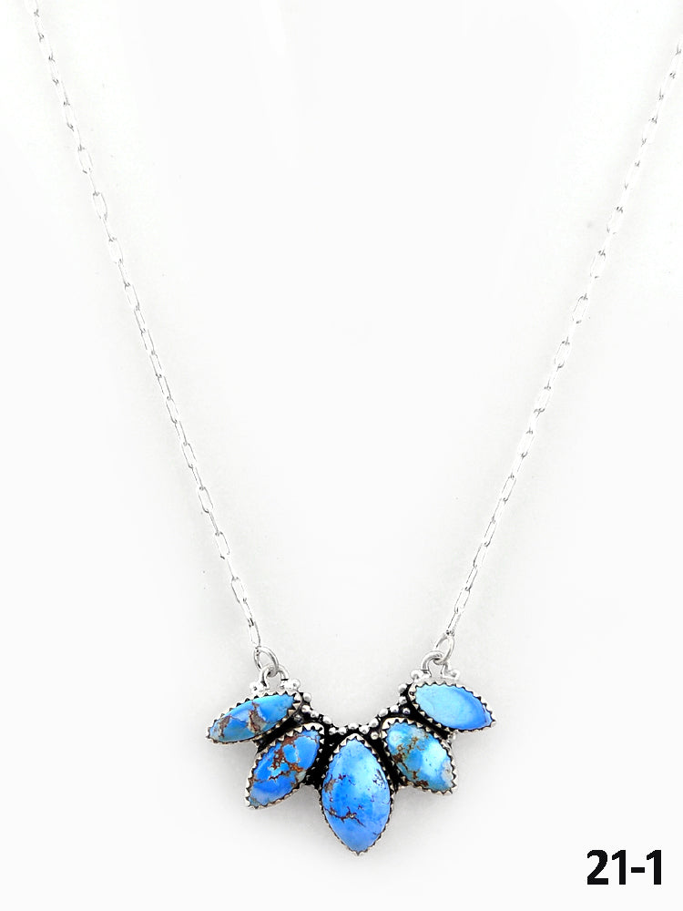 Southwest Handmade Golden Hills Turquoise & Sterling Silver Necklace