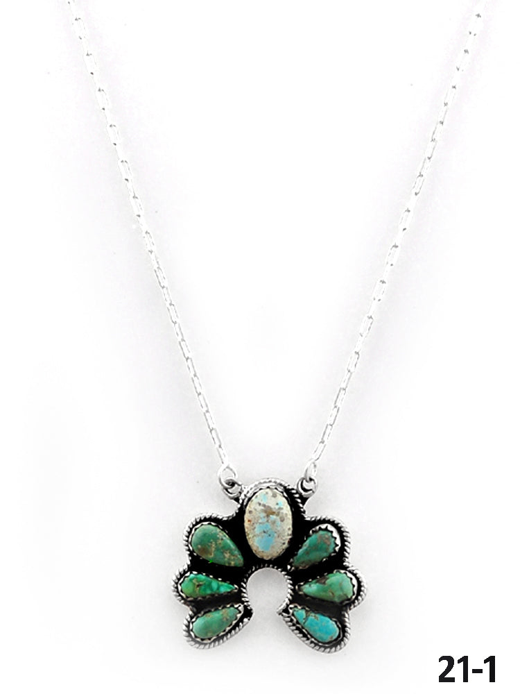 Southwest Handmade Mix Turquoise & Sterling Silver Naja Necklace