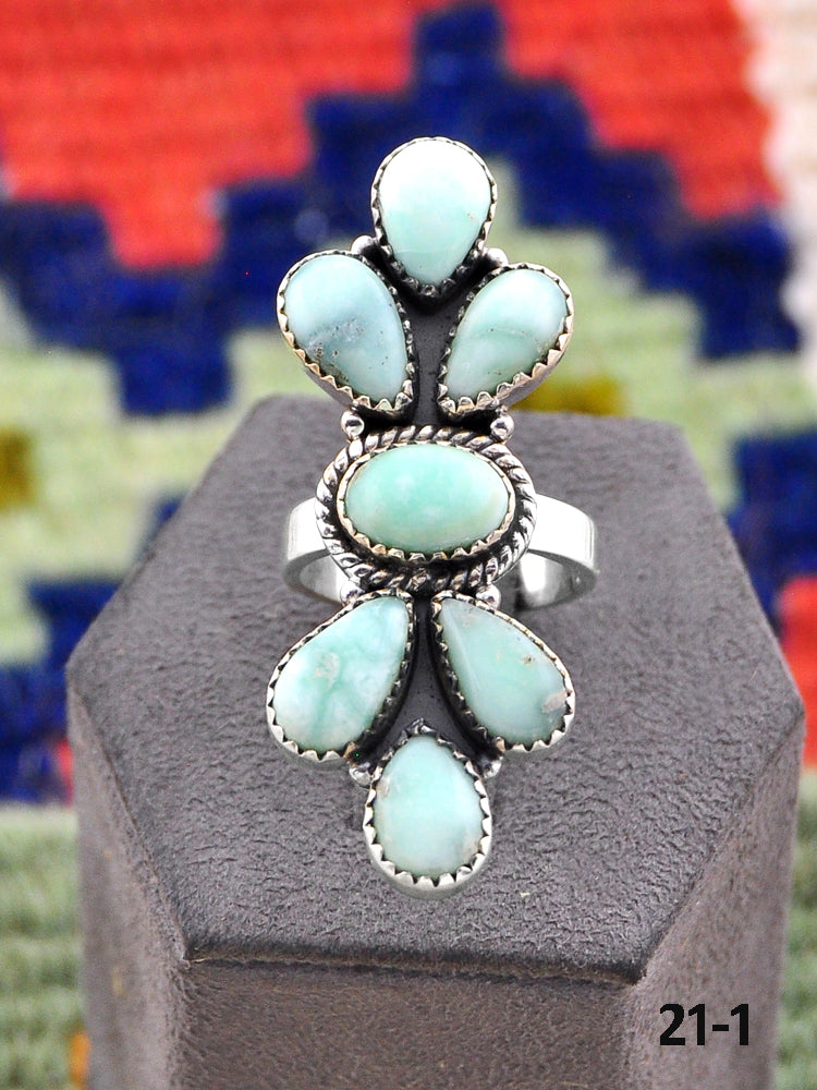 Southwest Made Paloma Turquoise & Sterling Silver Adjustable Ring