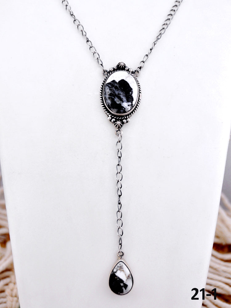 Southwest Made White Buffalo & Sterling Silver Necklace