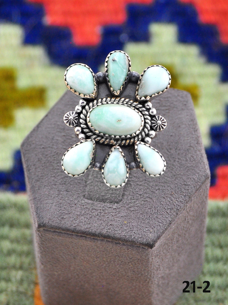 Southwest Made Paloma Turquoise & Sterling Silver Adjustable Ring