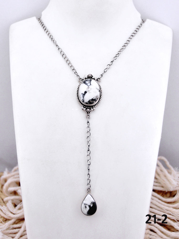 Southwest Made White Buffalo & Sterling Silver Necklace