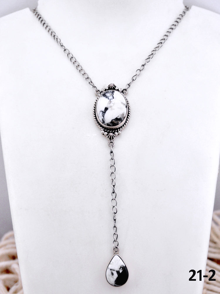 Southwest Made White Buffalo & Sterling Silver Necklace
