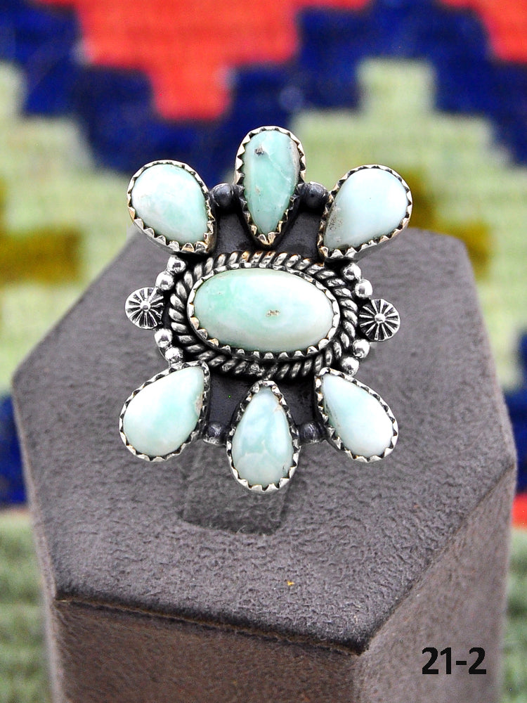 Southwest Made Paloma Turquoise & Sterling Silver Adjustable Ring