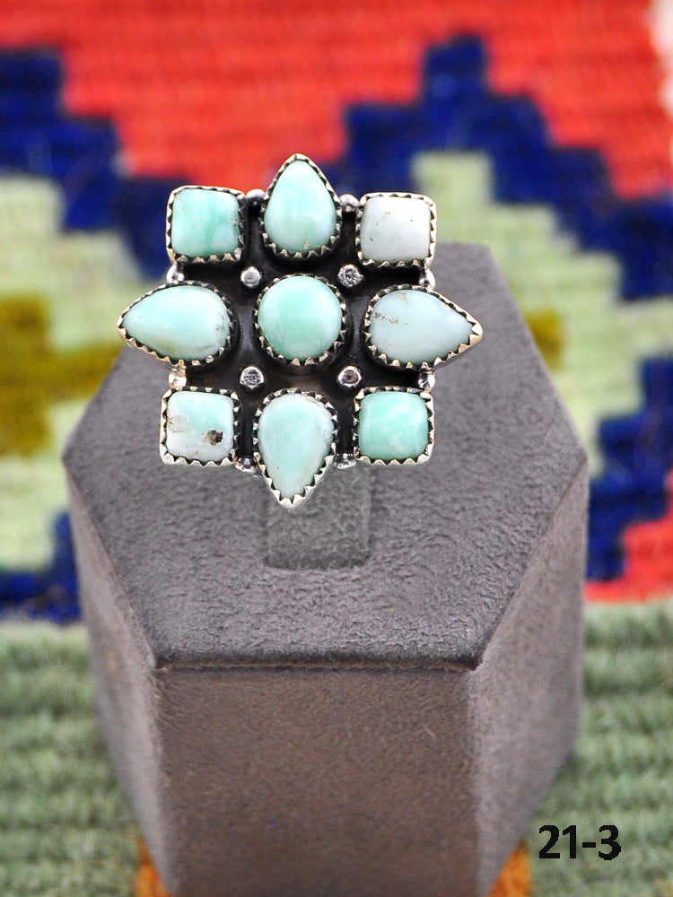 Southwest Made Paloma Turquoise & Sterling Silver Adjustable Ring