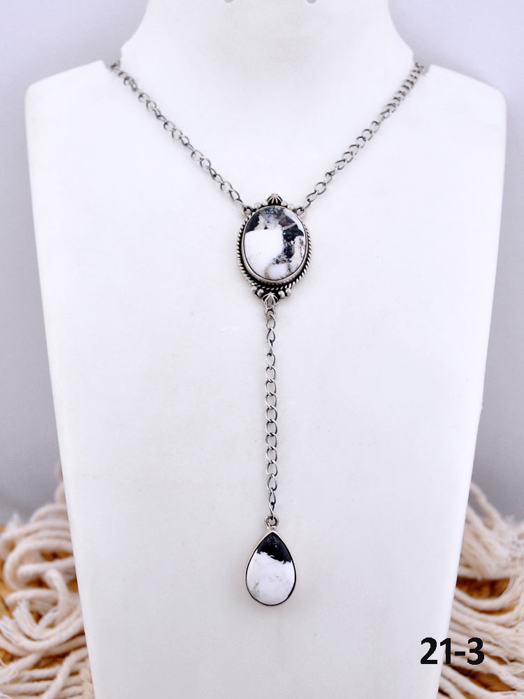 Southwest Made White Buffalo & Sterling Silver Necklace