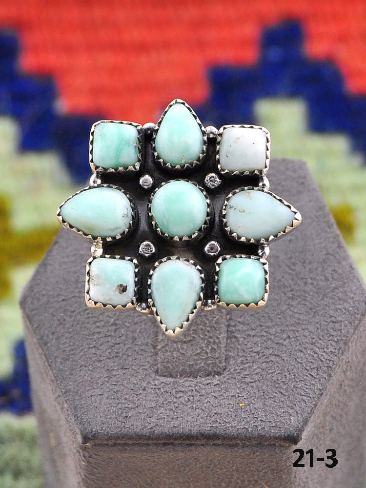 Southwest Made Paloma Turquoise & Sterling Silver Adjustable Ring