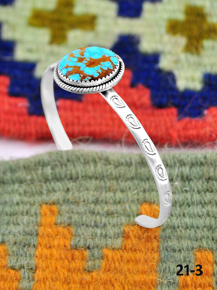 Southwest Handmade No.8 Turquoise & Sterling Silver Cuff Bracelet